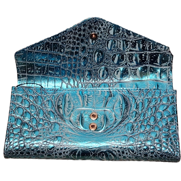 Brahmin Aqua Leather Wallet - Picture 3 of 5